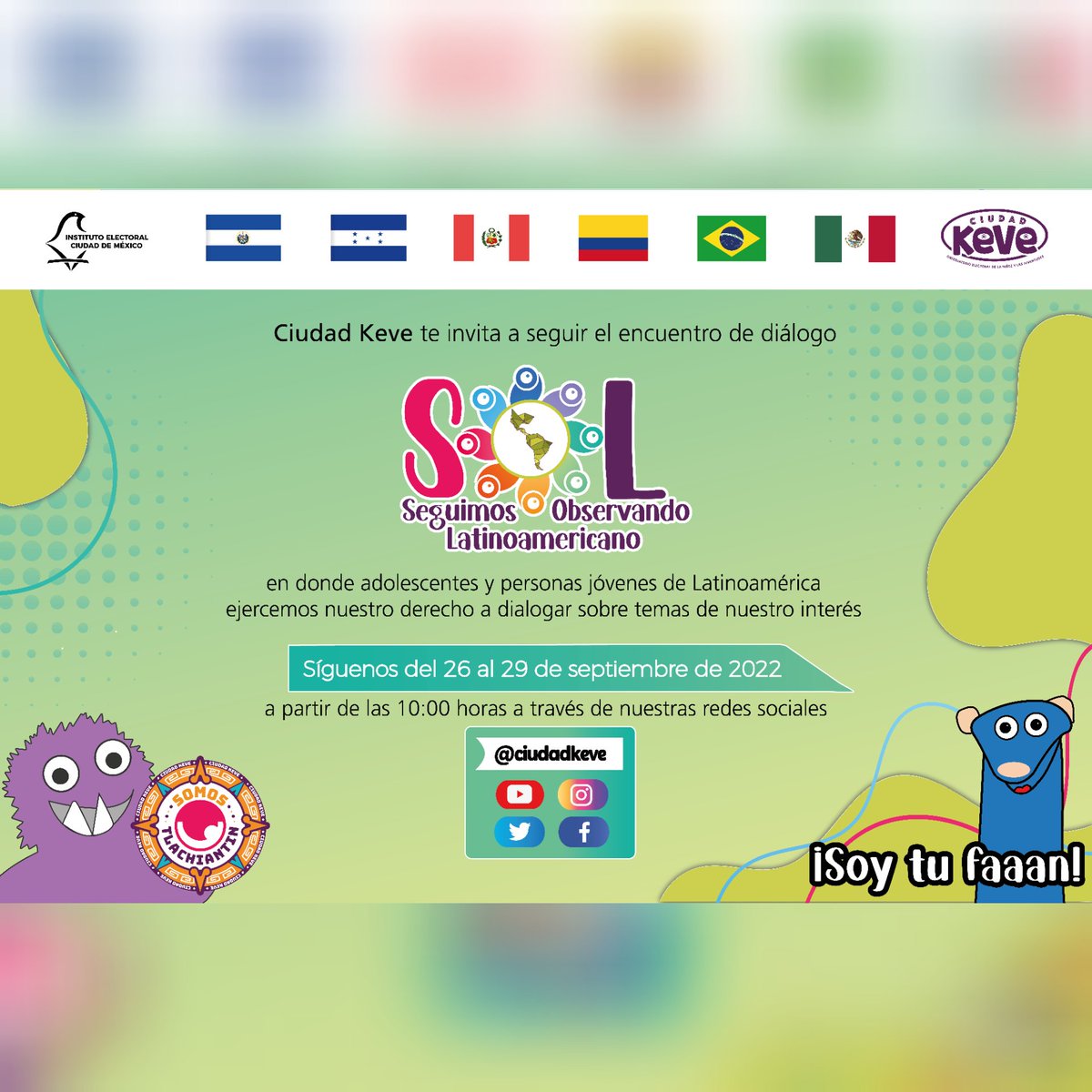 CiudadKeVe's tweet photo. "Seguimos Observando Latinoamericano" #SOL 🌞 ⚠️Tlachiani!!!⚠️  #adolescentes y #Jovenes de #Colombia #Perú #Honduras #Brasil #ElSalvador y #México observamos, dialogamos y transformamos✌️😎

#observamosparatransformar #dialogo #latam #adolescentes #jovenes https://t.co/3XtbBKYNYq