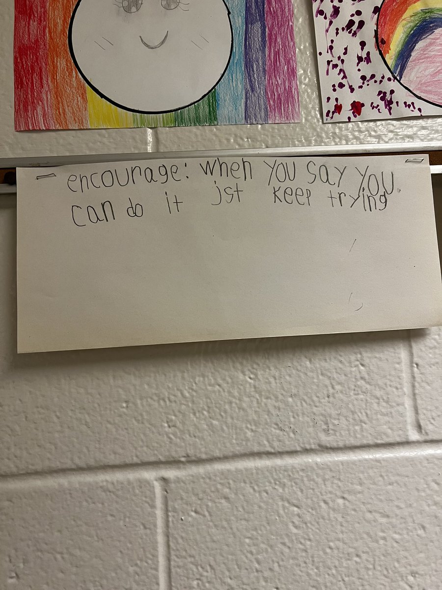 ms_donofrio's tweet photo. In week2, we focused on #growthmindset and #positivemindset. We read “The Magical Yet” and “The Dot”, and we talked about the connections we made w both books. We also learned the words “encourage”, “determination”, and “perseverance”. /2 https://t.co/Lw0PQy4KQC