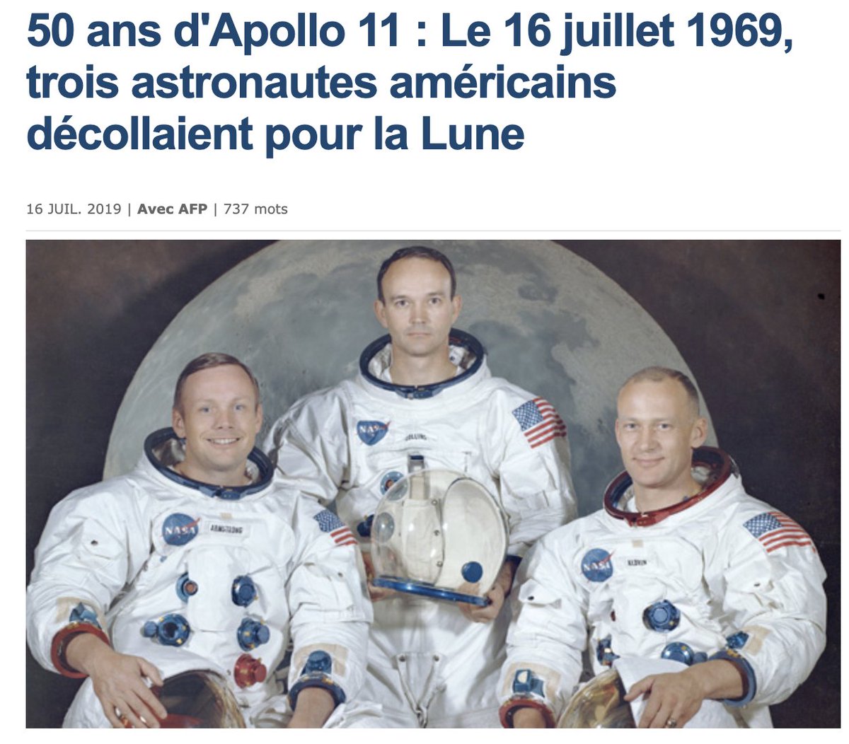 "Je trouve la variation de température  sur la lune incroyable. La lune peut aller de -248 °C à +123 °C! C'est beaucoup plus que notre variation de température. La tenue des astronautes qui ont aluni devait être très spéciale pour leur permettre de survivre." T. #jelislascience