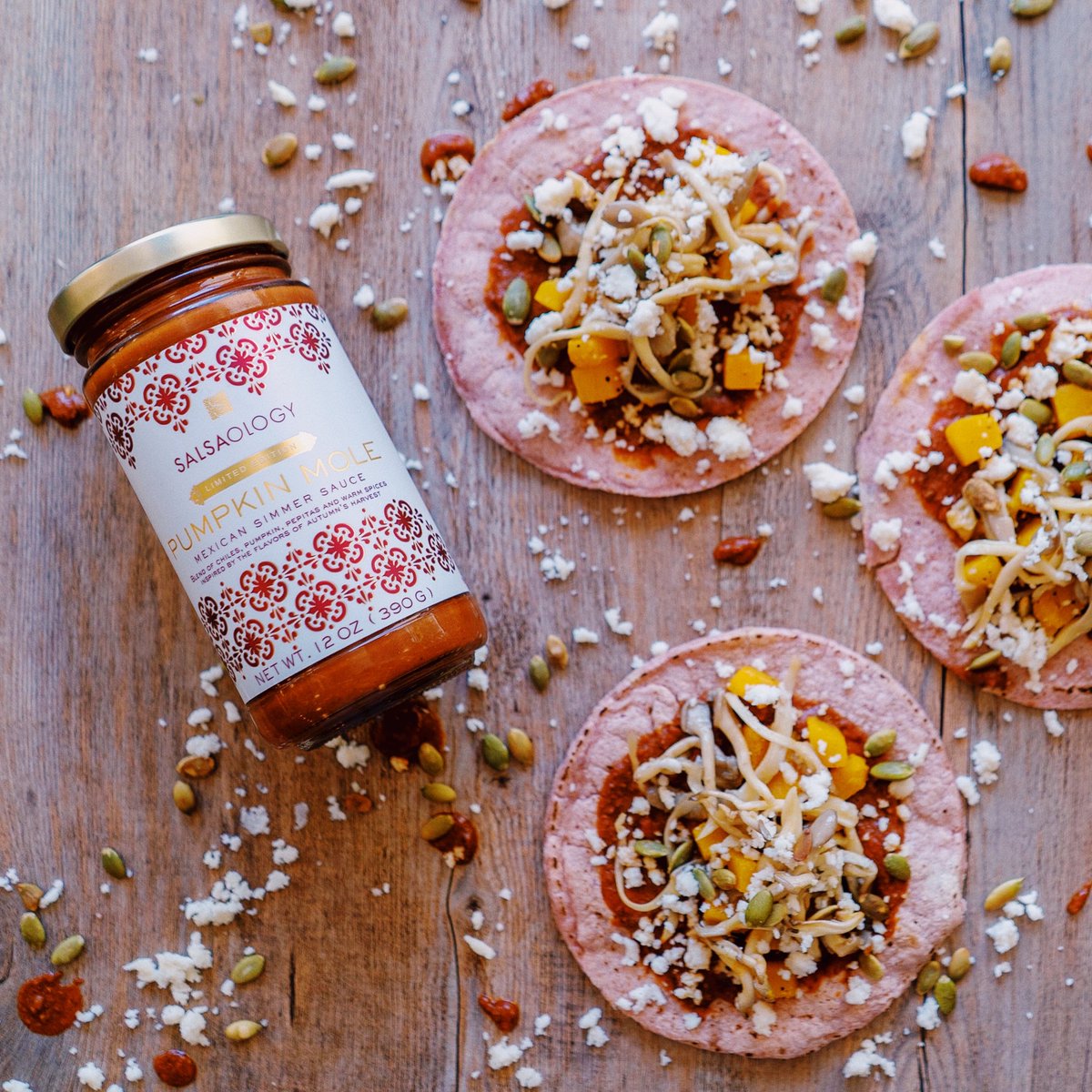 Taco Tuesday, the Pumpkin Mole way! These Squash &amp; Mushroom Tacos are quick, easy, and delicious. 🌮🎃

Get Recipe: bit.ly/3A7YtO4