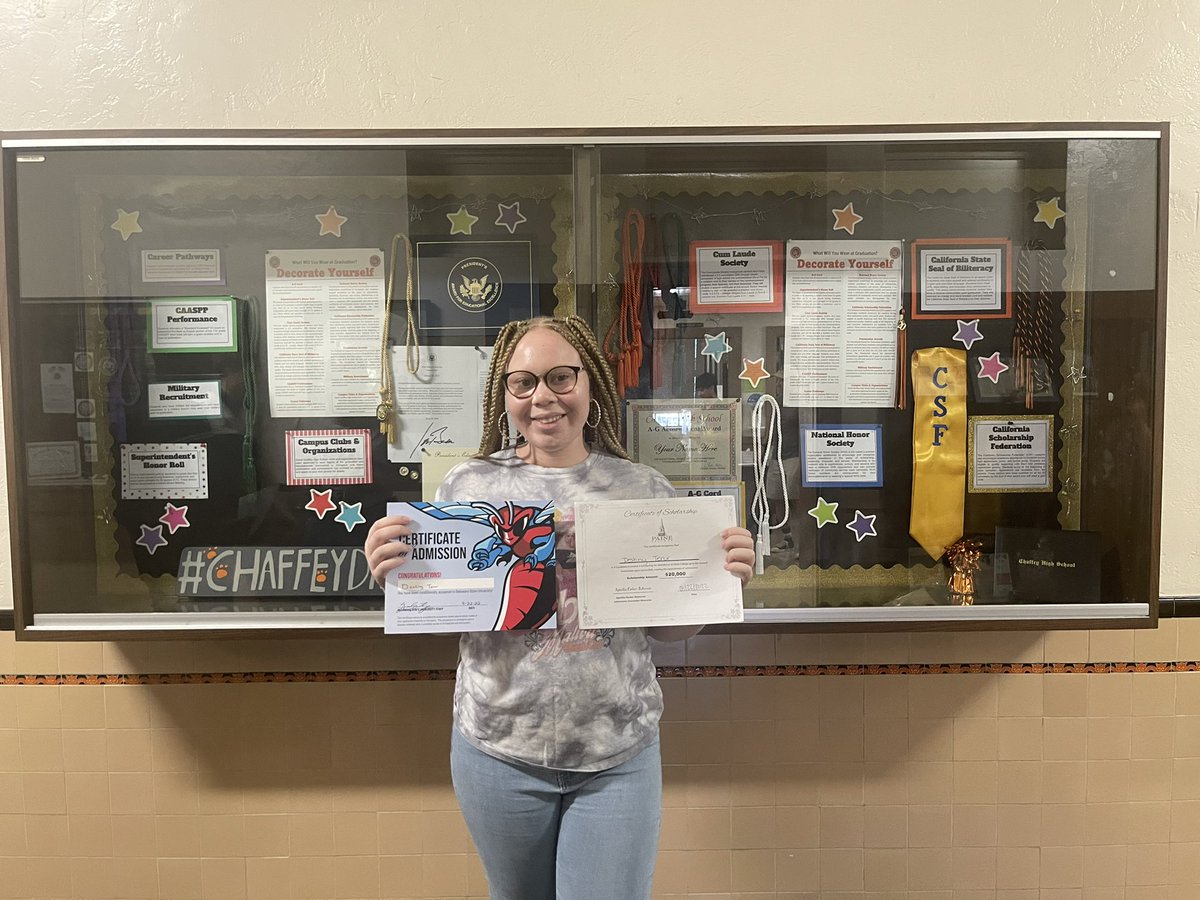 Dr_M_Segovia's tweet photo. Destiny was accepted to Paine College and Delaware State University! You are absolutely amazing and any school would be so lucky to have you! Congratulations! @PaineCollege @ChaffeyHSTigers @CHS_GATE @guidethetigers https://t.co/O9H22K0sOo