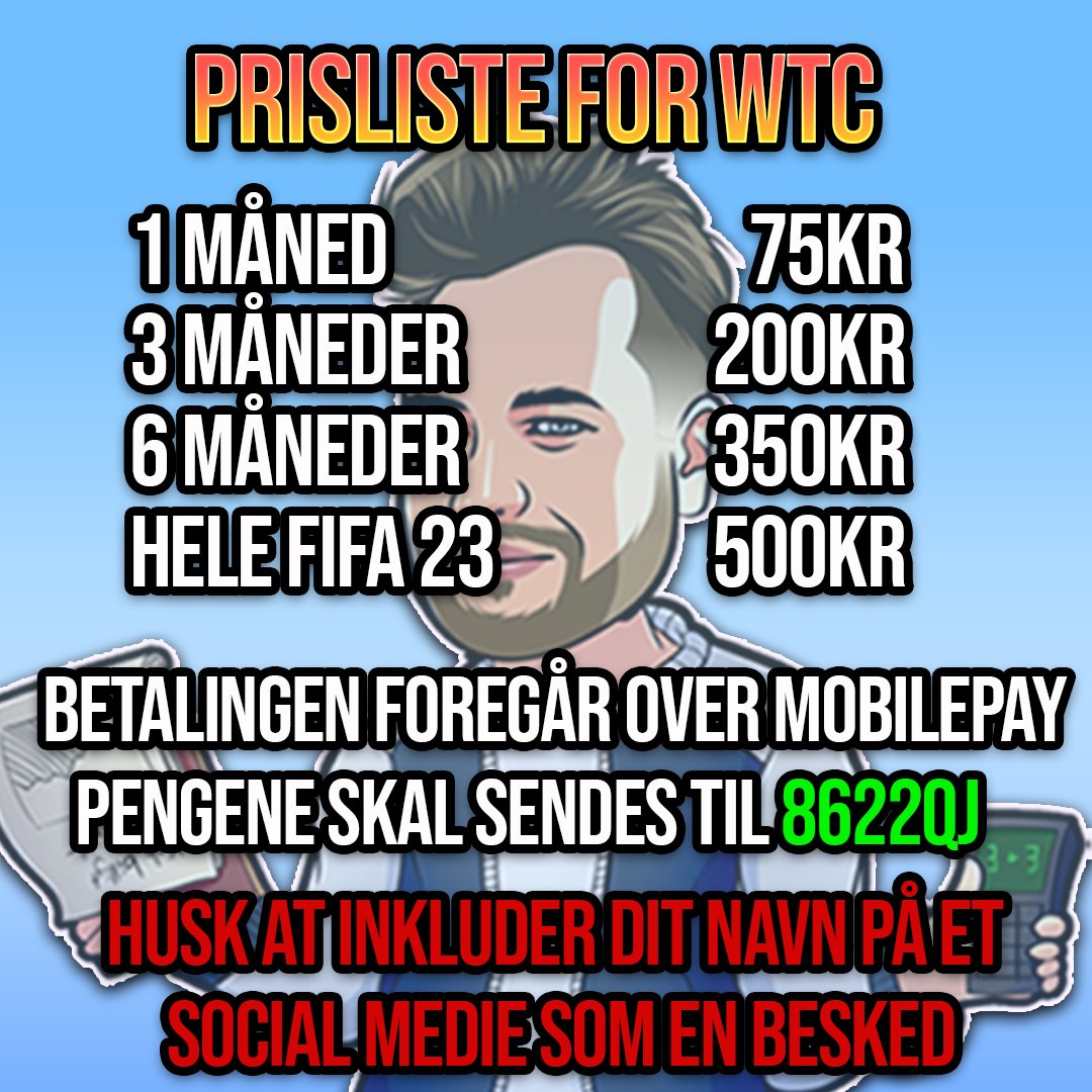 wiznTV's tweet photo. Danmarks bedste trading discord kører endnu et år, og du har mulighed for at joine!
Skal du have hjælp til at nå dine mål I FIFA 23?
Mangler du et hyggeligt community, så er WTC stedet for dig!

Skriv en DM så kan du blive meldt ind idag!

(Special tilbud lige pt!) https://t.co/B16mlyPzQK