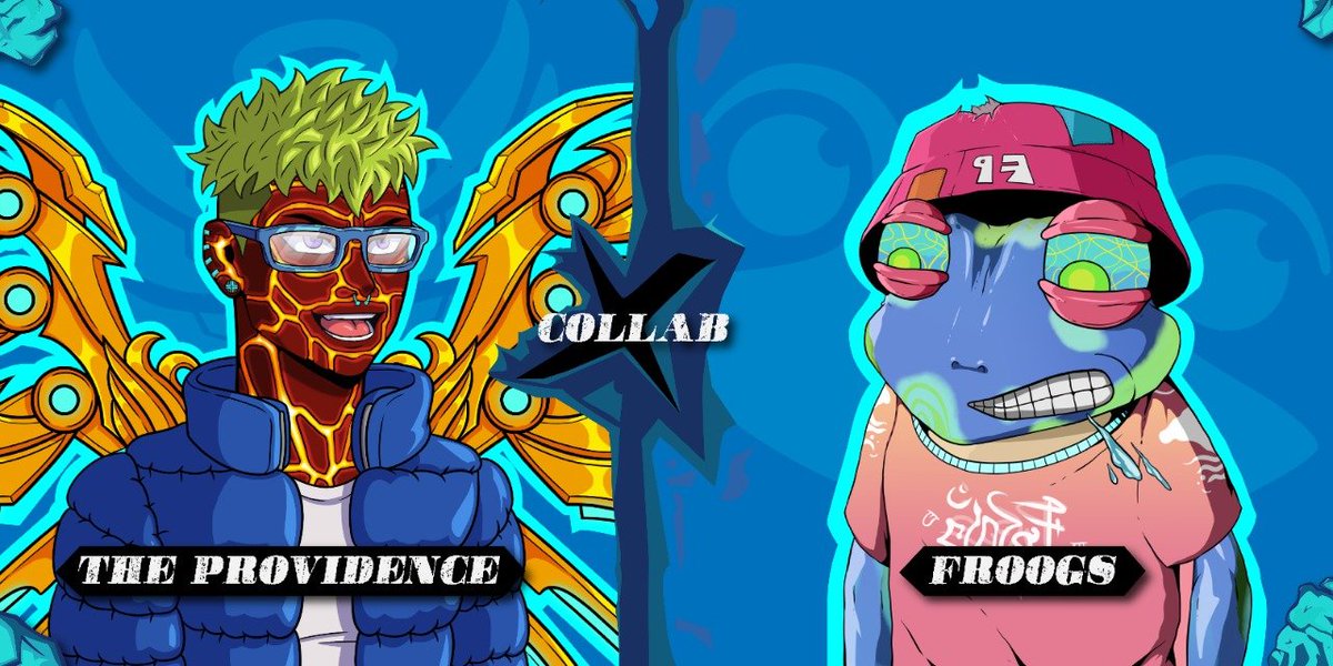 🎁 COLLABORATION GIVEAWAY 🎁

The Providence 🤝 Fr00gs

🏆 5x OG spots for each

Entry:
1️⃣ Follow <a href="/Fr00gsNFT/">Fr00gs | SOLD OUT</a> &amp; <a href="/ProvidenceNFT/">The Providence</a>
2️⃣ Like &amp; RT, Tag 3 friends
3⃣ Join our Discord: discord.gg/fr00gs

⏰ 48h

#Solana #SolanaNFT #SolanaNFTs #NFTGiveaway #NFTs #NFTCommunity