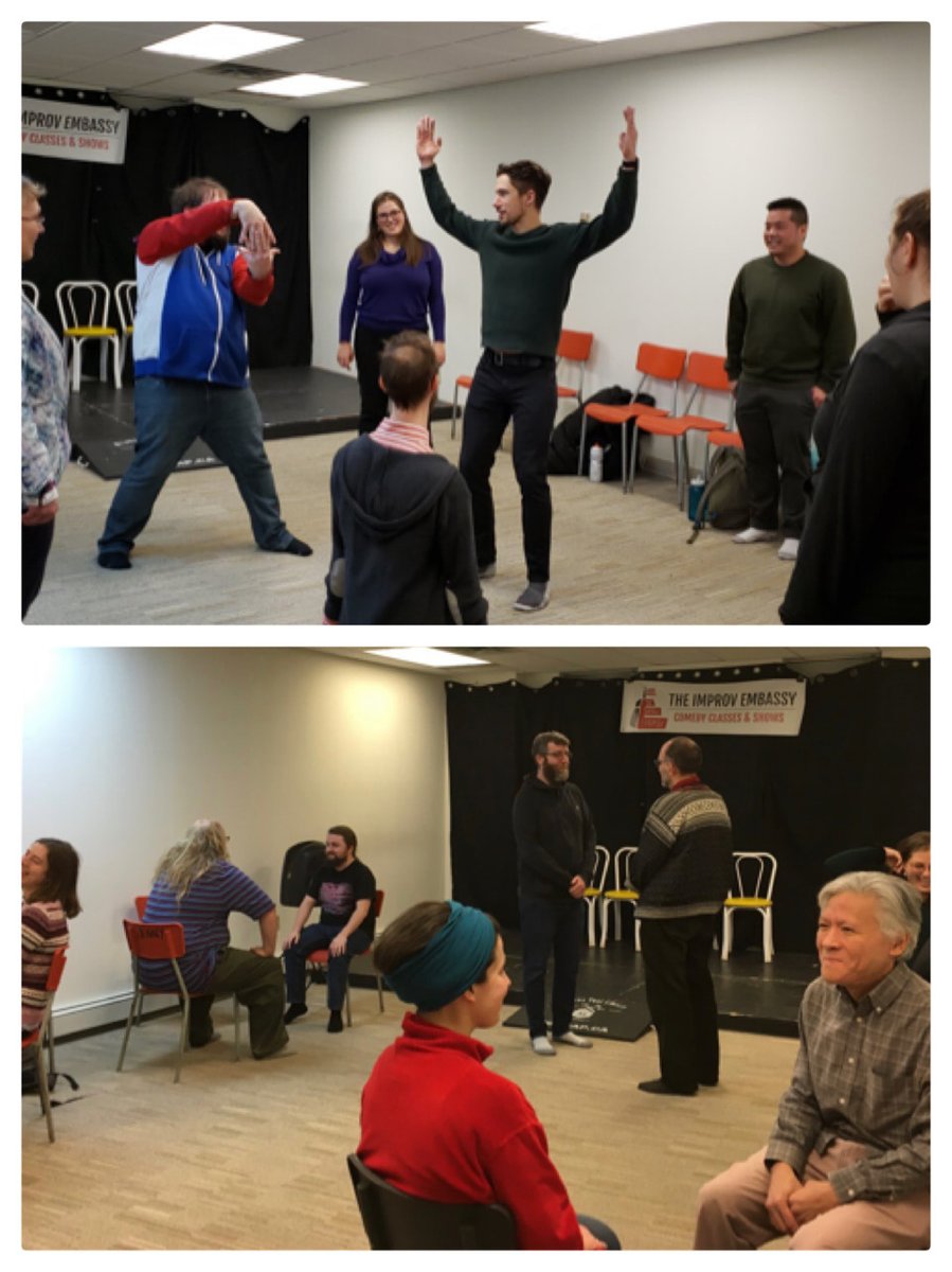 Class is in session at the <a href="/improvembassy/">Improv Embassy</a>! Register now for IN-PERSON fall classes! 
☑️New to #Improv? try our 4-week Intro course! 
☑️Have more experience? Come dust off the cobwebs at our Refresher course! 
Hurry, spots are filling up! Register online: 
improvembassy.com/classes/
