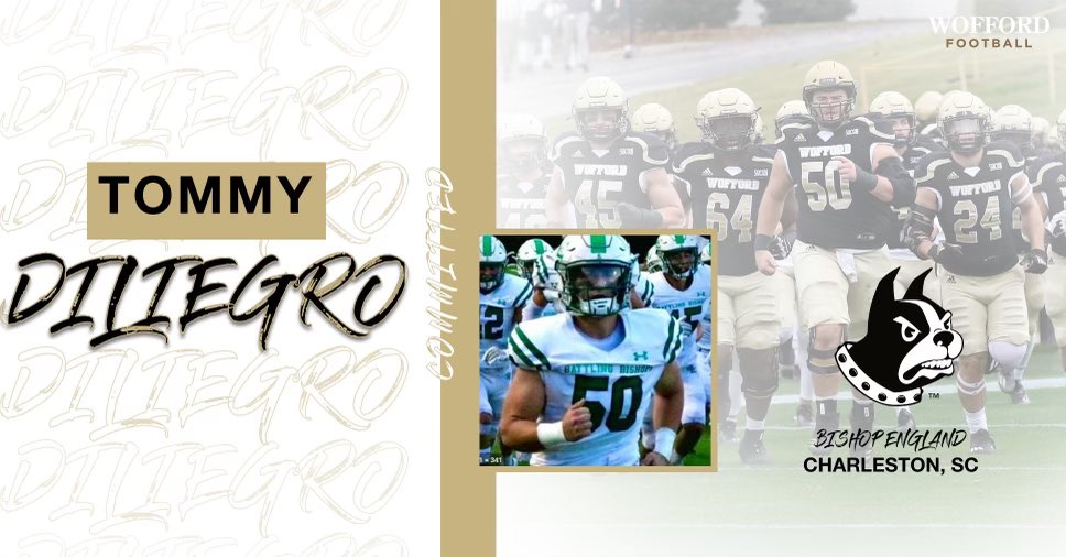 tommydiliegro's tweet photo. Dreams to reality… being able to play Division 1 football for this prestigious academic institution has been the goal since Day 1. Finally, I can proudly say that I’m a Wofford Terrier 🖤💛
@Coach_Doolittle @Wofford_FB @mccoach17 @dshelton66 @CoachEBenton @battlingbishops https://t.co/7JXnIAWxn2