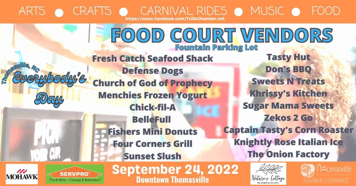 Come out and see <a href="/servpro_lexthom/">SERVPRO of Lexington/Thomasville NC</a> this Saturday at Everybody’s Day! We will be set up on West Main st in Thomasville!! #festival #foodcourt #carnival #music #SERVPRO #teamcarlson