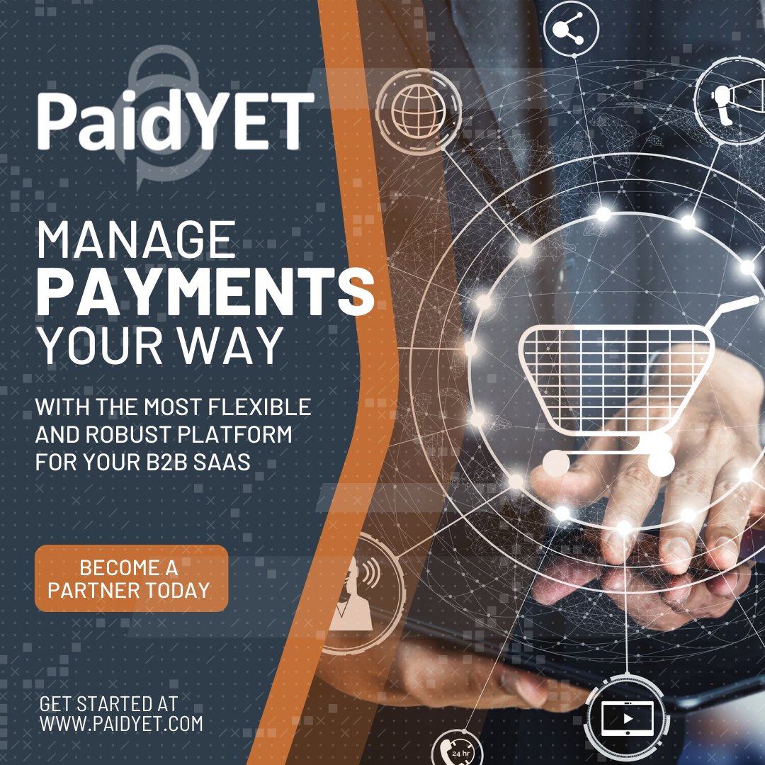 Software companies are finding @paidyet's platform to include the most flexible and feature-rich options available.

Become a partner today at paidyet.com.
👨‍💻💵💳📈