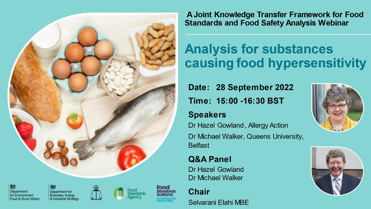 PublicAnalyst1's tweet photo. Free Webinar: Analysis for substances causing food hypersensitivity

28th of September 2022 15:00 to 16:30 BST

This is a free webinar on analysis for substances causing food hypersensitivity.
For full details see APA website
https://t.co/7hsCj6e5yr
#PublicAnalyst1 https://t.co/c1HEYojcI4