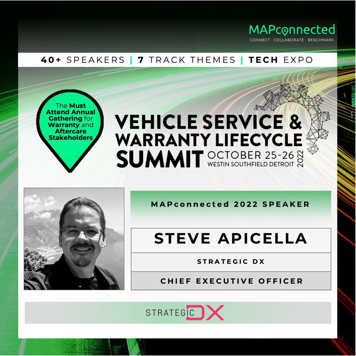 Increasing CX And Retention Through Post Point Of Sale Digitalized F&amp;I Products &amp; Services. Steven Apicella Strategic DX - Your Dealer Experience joins speaker panel at MAPconnected Vehicle Service &amp; Warranty Lifecycle Network Summit. Meet him there! mapconnected.com