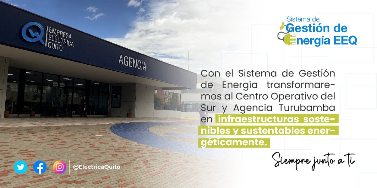 ElectricaQuito's tweet photo. #ConcienciaEnergética | Dentro de las metas del Sistema de Gestión de Energía de la @ElectricaQuito está la implementación de un sistema de generación distribuida fotovoltaica  que satisfará la demanda eléctrica anual del #CentroEEQTurubamba.
#EnergíaConPropósito https://t.co/yuMFsHomEm