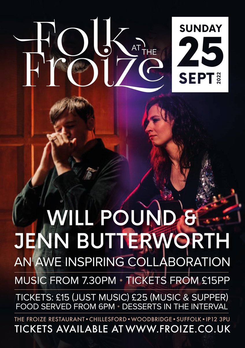 Live music needs your support.... Come and join us this Sunday evening with the absolute joy that is Will Pound &amp; Jen Butterworth. Please RT and share the hell out of this... Thanks xx