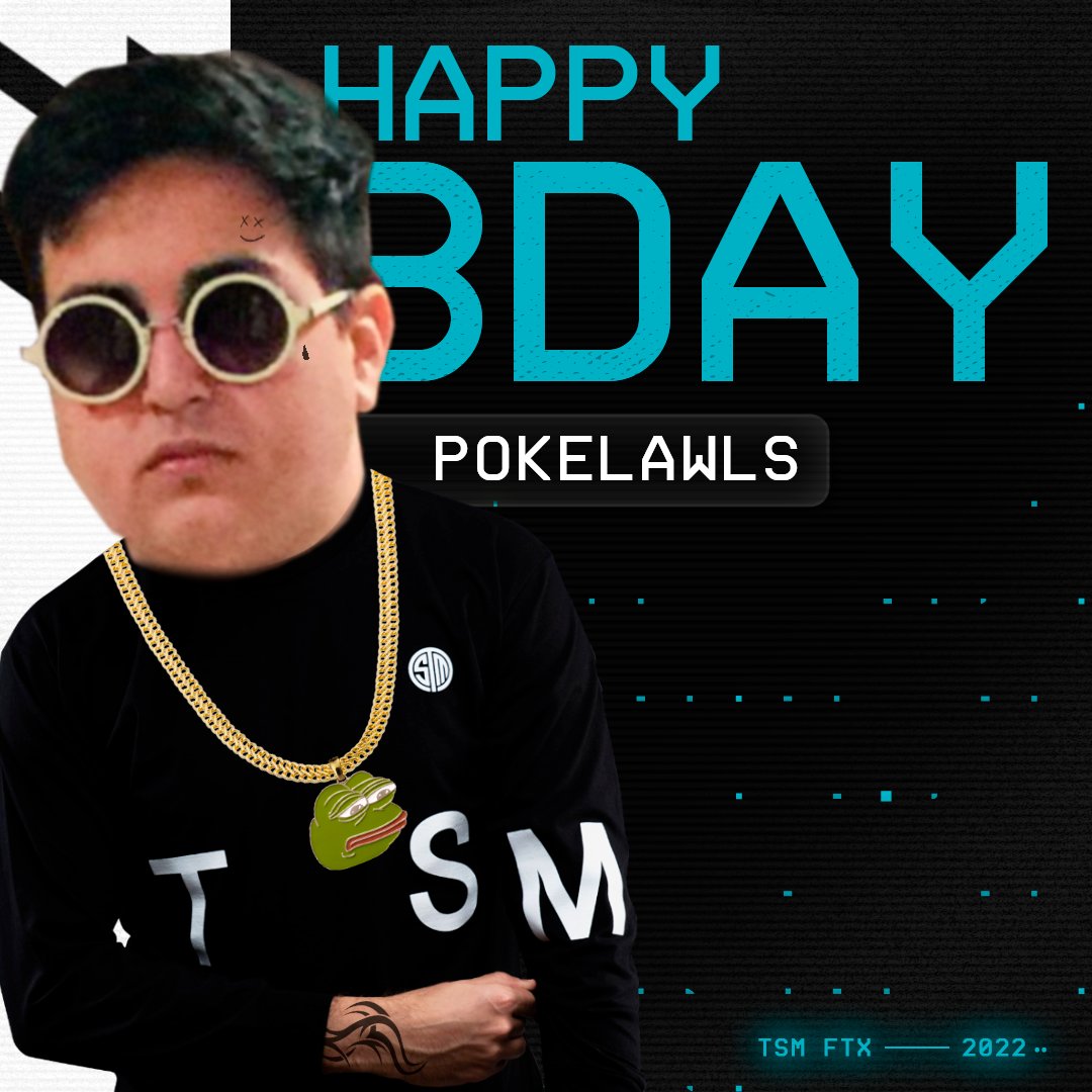 tsmreport's tweet photo. HAPPY BIRTHDAY @POKELAWLS 🥳

Poke, Bill Dipperly, Bogg Dann - you're a legend regardless of what you're up to on stream. You never fail to put a smile on everyone's faces, so we wish you an equally happy birthday today!

HAPPY BIRTHDAY FROM THE #TSM FAM 🖤🤍 (nice ink btw) https://t.co/ptJK6IgoNA