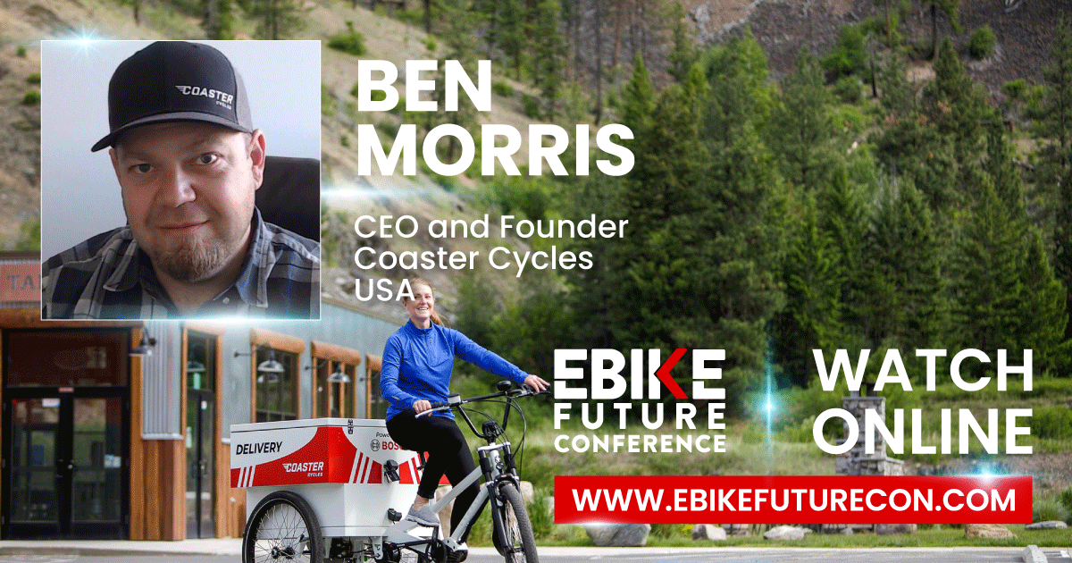 EbikeFuture's tweet photo. Electric cargo bikes are the future of eco-friendly short-distance delivery. We're delighted to have Ben Morris, CEO, and founder of @CoasterCycles, tell us more at our conference. Register now: https://t.co/wqTrEcBjcf 
#ebikefuture #electriccargobikes #deliverysolution https://t.co/uMj7uC6dxq