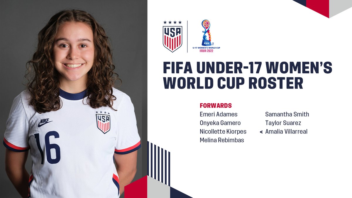 Let's make history together ⚡️🇺🇸⚽️

Meet the 21 players called to represent the 🔴, ⚪️ &amp;  🔵 at the U-17 <a href="/FIFAWWC/">FIFA Women's World Cup</a> in India! ≫ ussoc.cr/17WWC-Roster
