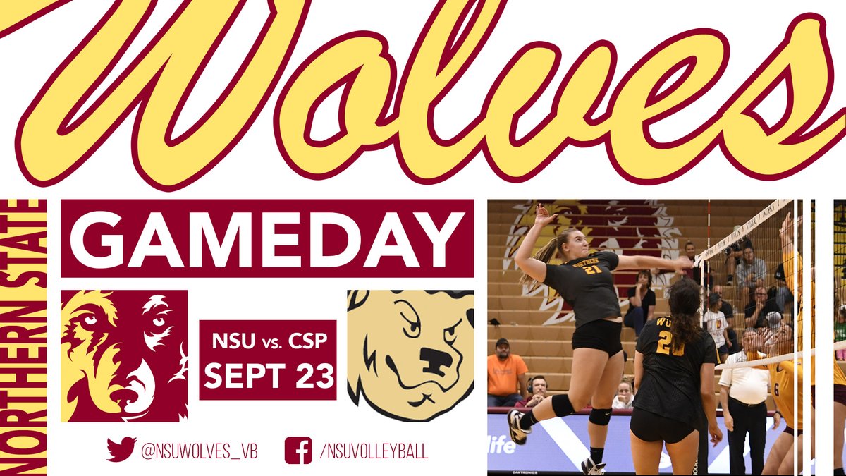 WolvesAthletics's tweet photo. #GameDay🏐 | #PackWachs
@nsuwolves_vb vs. #3 Concordia-St. Paul
⏰ 6 PM
🌐 https://t.co/rV4Bl0bIEy
📄 https://t.co/XfQHLdiC9T
📊 https://t.co/79NtSuhhSH
🎥 https://t.co/O1fqJX2RBS
🎟️ https://t.co/hsInGWJ8fV
📍 Wachs Arena (Aberdeen, SD)
#GoWolves🐺 | #maroonNgold🐾 https://t.co/Ai09GKYfKA