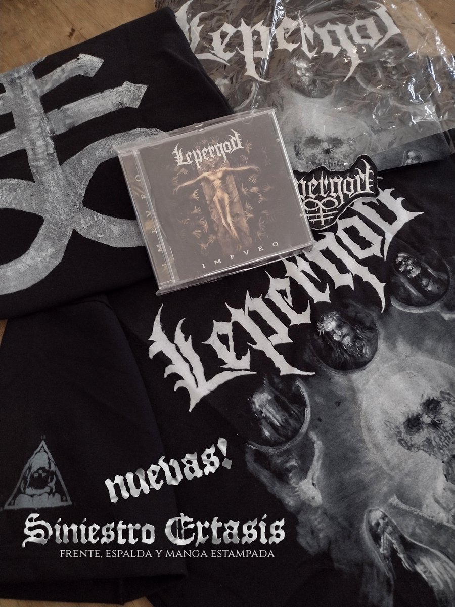 lepergod_arg's tweet photo. Nuevas Remeras de Siniestro Éxtasis estampadas en manga, frente y espalda talles [M - L - Xl - XXL] $2700 !! envíos a todo el país por correo argentino (llega a tu puerta) #Lepergod #LeperMerch #Remerasderock #remerasdemetal #Merchandising #RopaNegra #Camiseta #Leviathan https://t.co/YNHFnMwIdS