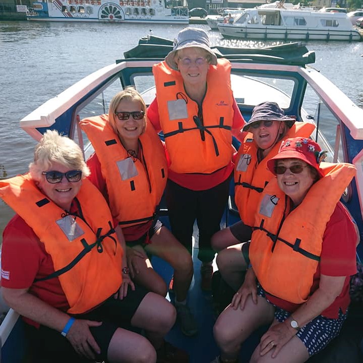GirlguidingCE's tweet photo. Burwell Trefoil Guild members headed to Wroxham barns for a spot of retail therapy, coffee and cake - before heading for an afternoon on the Norfolk Broads! #leadershavefuntoo At East Meets West joint county camp @ggcambswest https://t.co/ZMFS0MgIvc