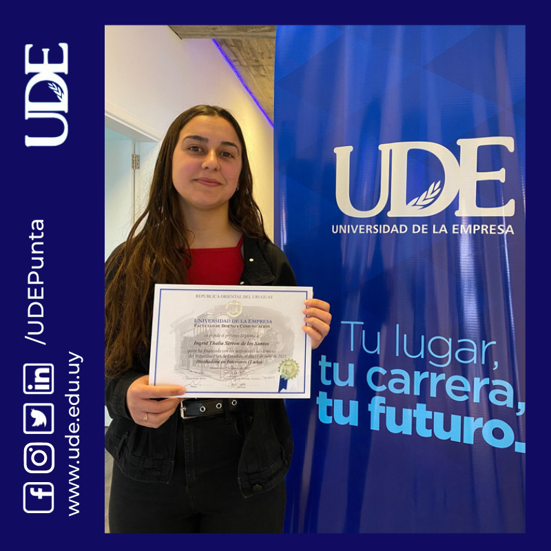 UDE_Oficial's tweet photo. Ingrid Thalía Serrón de los Santos firmó su título de Diseñadora de Interiores en nuestra sede #UDEPunta. Van nuestras felicitaciones para ella y para todos los que se suman a nuestros graduados #UDE #TuCarreraTuFuturo #SeguíAvanzando @UDEColonia @UDEPunta @UdeCDeLaCosta https://t.co/Ac1WX8DT35