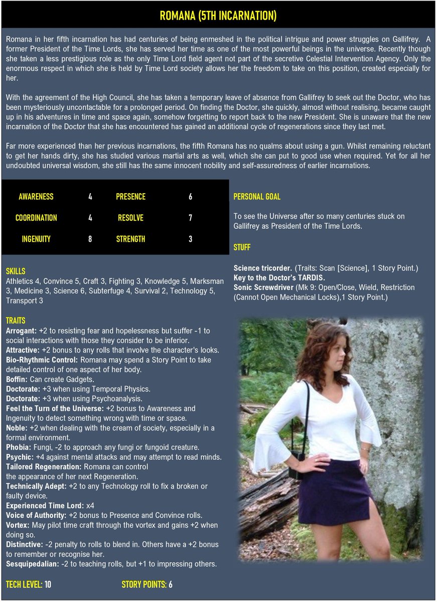 ChkyMnkyPicture's tweet photo. For the #DoctorWho #Roleplaying game - Romana, from Tyranny of the #Daleks. #WhoRPG #TTRPG https://t.co/7EqZqJfJRU