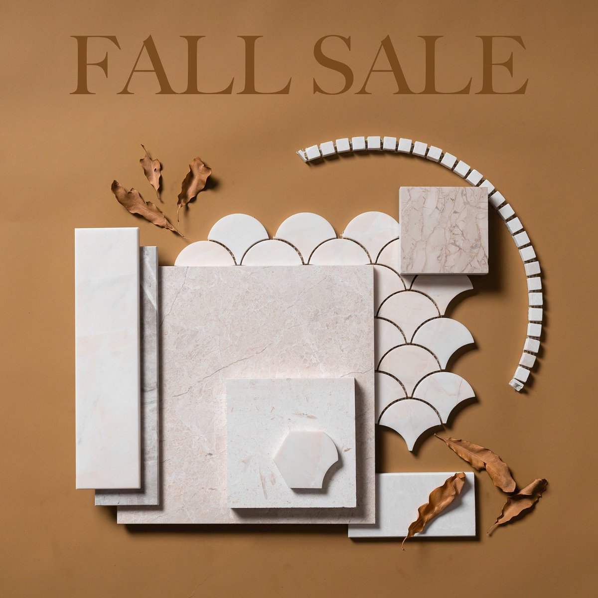 StarelStones's tweet photo. With our Fall Sale in its full swing, shop your favourite tiles online on our website to save up to 40% Off 🍂🍁
#marble #tiles #mosaictiles #tiledesign #marblebathroom #marbletiles #starelstones #floortiles #walltiles #tilesale #marbleinteriors #interiordesign https://t.co/lQPJkbrCDF
