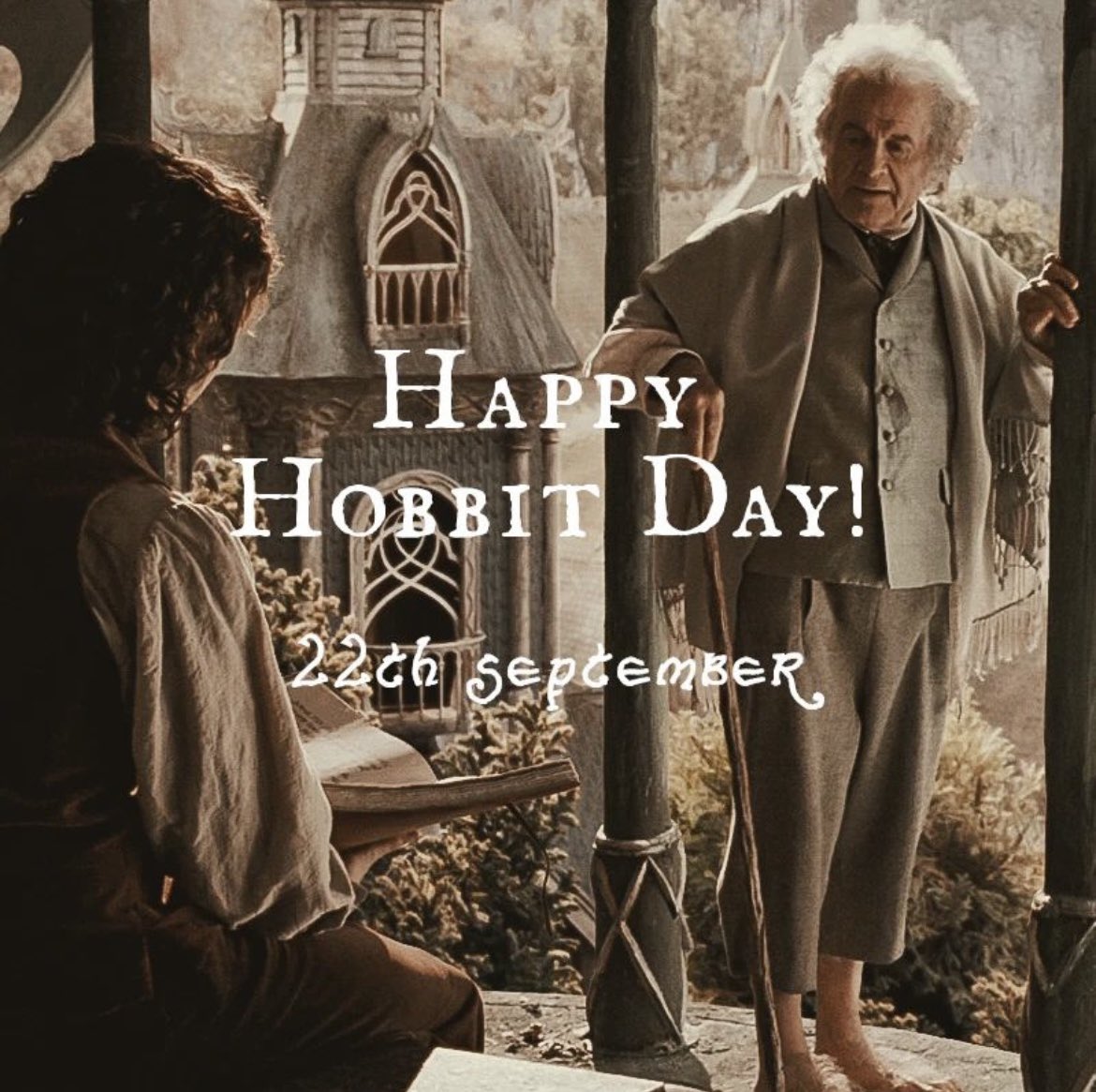 ItsMeAmber_E's tweet photo. Here’s to simple comforts, fireworks, and festivity. Here’s to easy living and pleasant serendipity. Here’s to holes in the ground and visits from Gandalf the Grey. Here’s to the little ones; here’s to #HobbitDay! — Happy first day of Fall! Happy Birthday Bilbo &amp; Frodo Baggins! https://t.co/ZOl60HfYGv