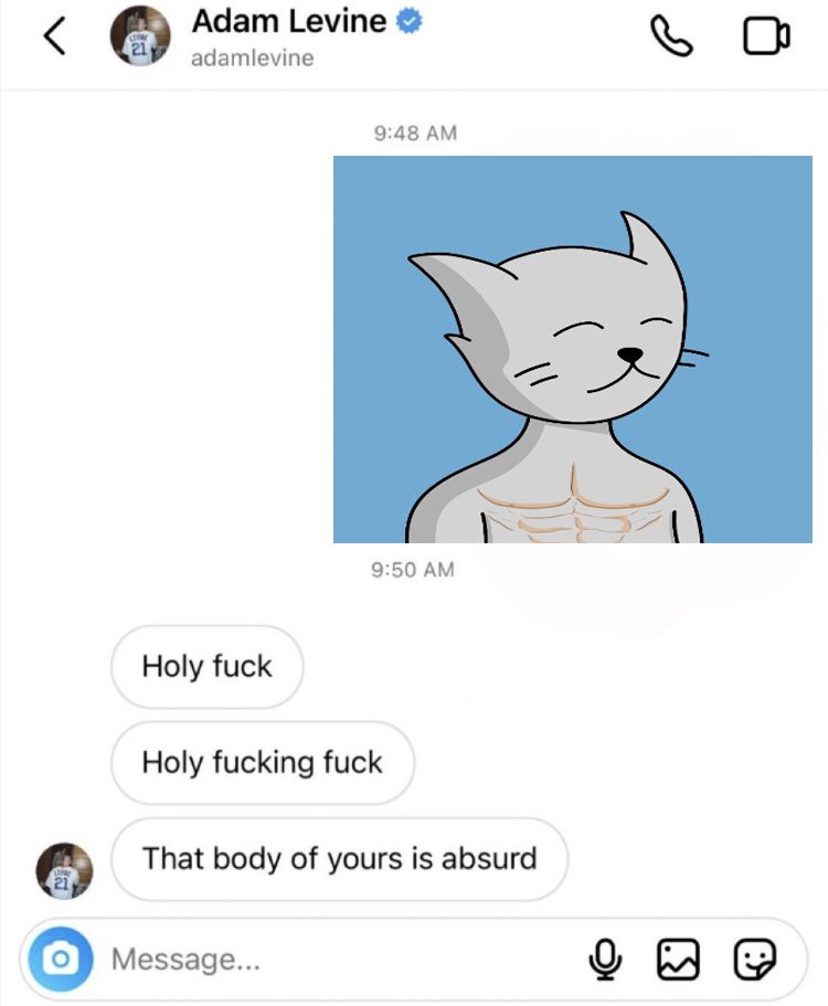 Ayo <a href="/adamlevine/">Adam Levine</a> thank you I workout 24/7!