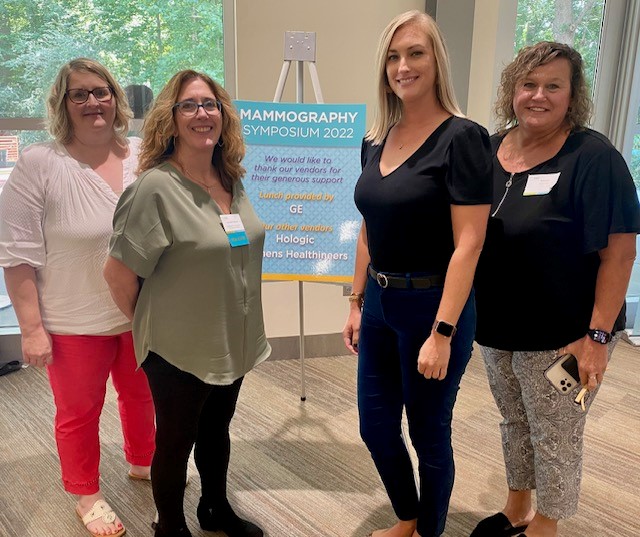 OBXHealth's tweet photo. On Sep 21, 2022, our Mammo Technologists Autumn Forbes, Tonya Moye, and Mindy Jernigan along with our Director of Radiology, Becky Ward, attended the Eastern AHEC Mammography Symposium in Greenville. 
#getscreened #Mammography #obx #technologist #mammotech https://t.co/h9fRAST15q
