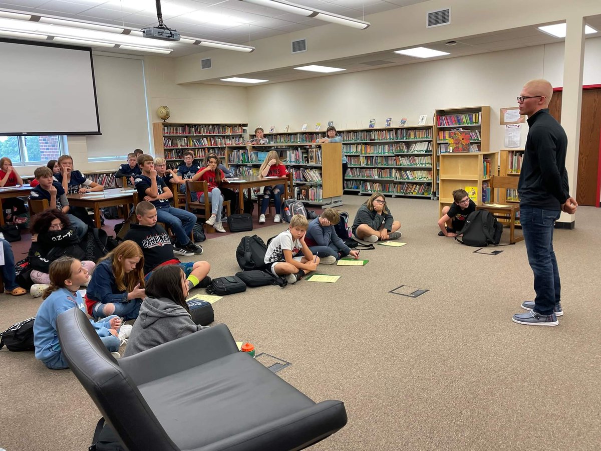 PFC Hackler, US Marine &amp; 2022 WHS graduate, was our first WMS advisory guest. PFC Hackler talked about the importance of school, respect &amp; perseverance. Welcome home from boot camp &amp; thank you for sharing your story with us and for your service to our country!  <a href="/USMC/">U.S. Marines</a> <a href="/ksdehq/">KS Dept of Education</a>