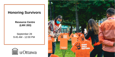 uOttawaEdu's tweet photo. #uOttawaEdu invites you to come together to listen to testimonies of residential school survivors from the Kitigan Zibi Anishinabeg First Nation. A first step in our individual and collective commitment. when? 📅Sep.28, 9:45 AM. Register now.
 
https://t.co/f48OZVnT5m https://t.co/CzWNwmhy4T
