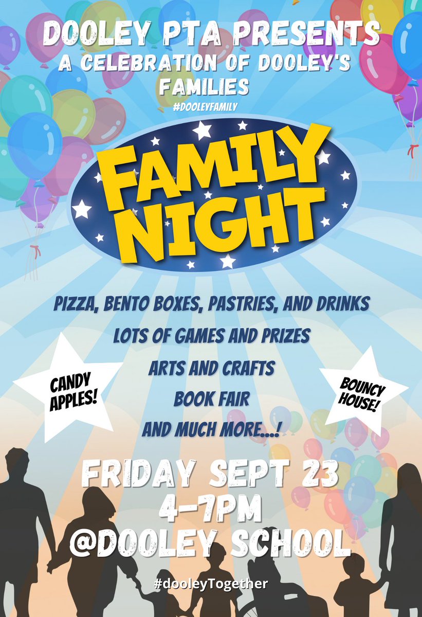 DooleyTogether's tweet photo. Come and celebrate Dooley's Families on Family night. Friday Sept 23 from 4-7PM @dooleyschool54 #dooleyfamily #dooleytogether https://t.co/jggdxH1YEP