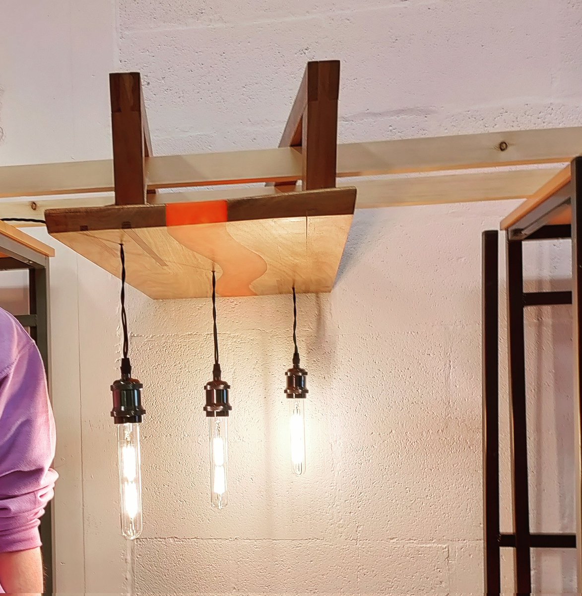 RCMTWCS's tweet image. One of the Construction studies projects from last year. Hand joints with a modern epoxy twist. Sad to see it leave the school.