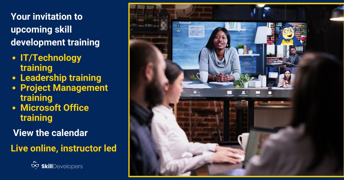 View the calendar here: skilldevelopers.com/schedule/
Invest in your yourself &amp; your employees. Trade a few hours in to upskill &amp; reskill for months or years of ROImpact including better making business decisions, boosting morale and productivity, and staying ahead of the competition.