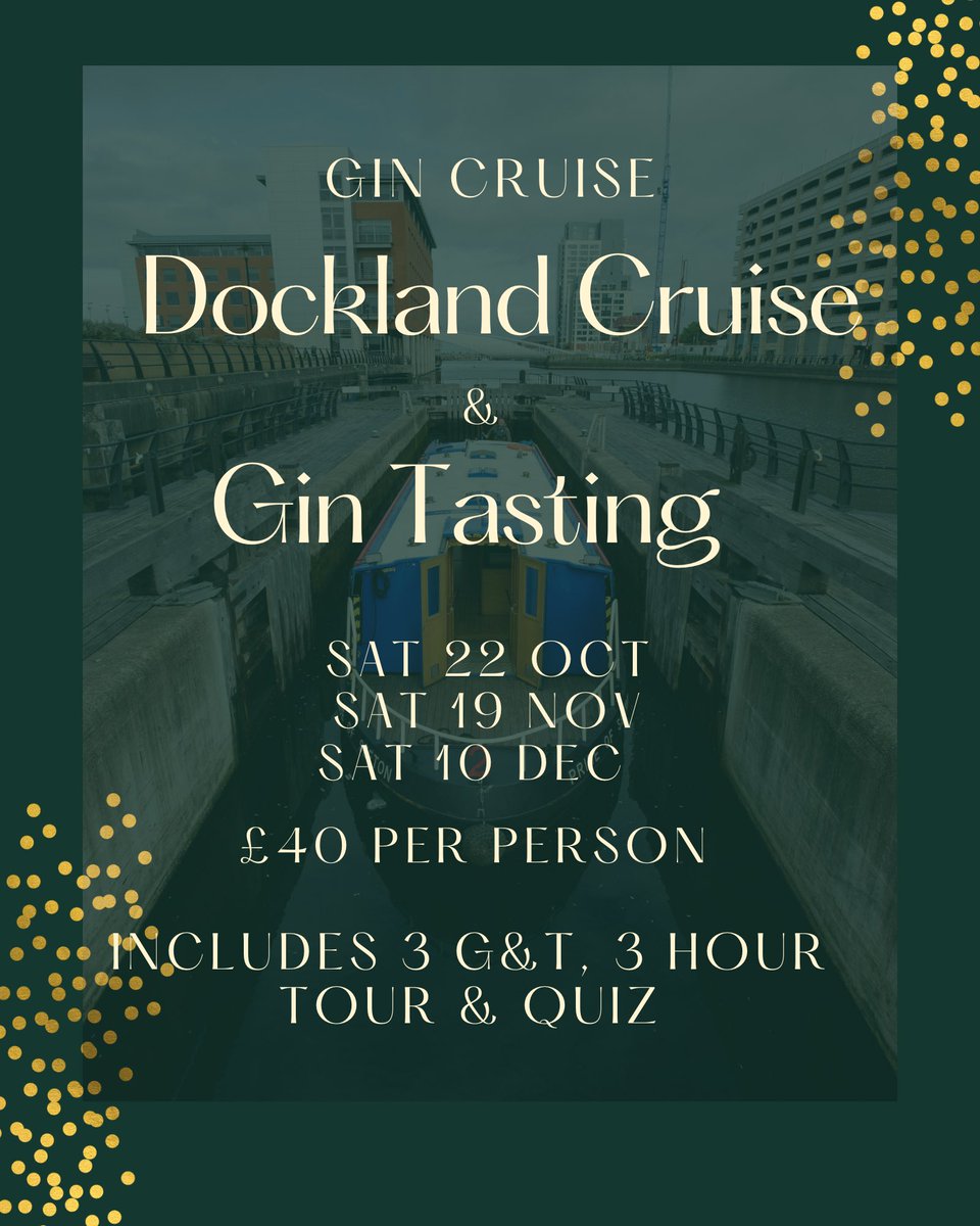 ***LAST DATES OF 2022***

New dates available for our ever popular dockland gin tour. To book, head over to eventbrite.co.uk Spaces limited to 12 per tour🛥️ 🍸