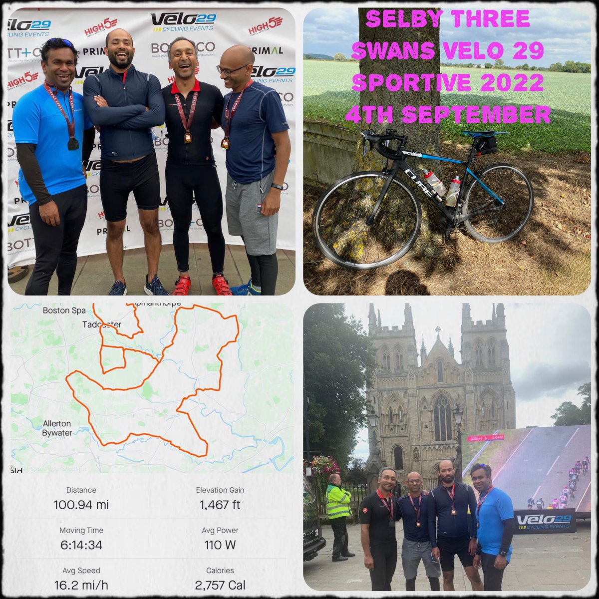 rejeeve's tweet photo. One for the annual calendar: The Selby Three Swans Sportive! Got a couple of friends to take the leap for their first sportive. Was a grand day! Thank you @Velo29Eventscom! @BritishCycling @gcntweet @LovetoRide_ https://t.co/rCgRGladGu