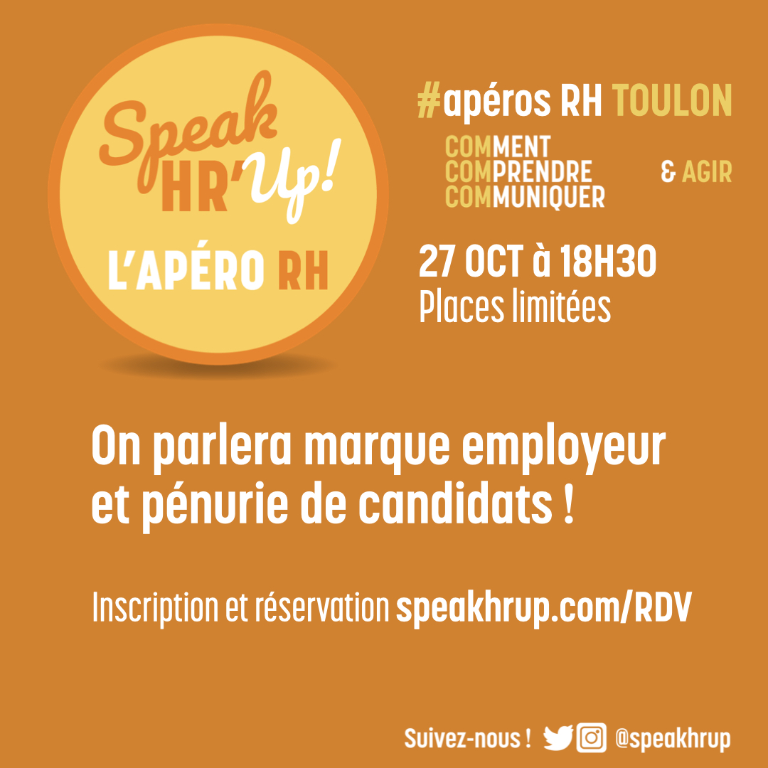 speakhrup's tweet image. SAVE THE DATE ! A partir de maintenant réservez votre dernier jeudi du mois avec @speakhrup !
Jeudi 29 sept Speak HR'UP LIVE #webinar 
Jeudi 28 oct Speak HR'UP l'Apéro RH #Toulon
...
#Marqueemployeur #recrutement #afterwork #RH #recruteur