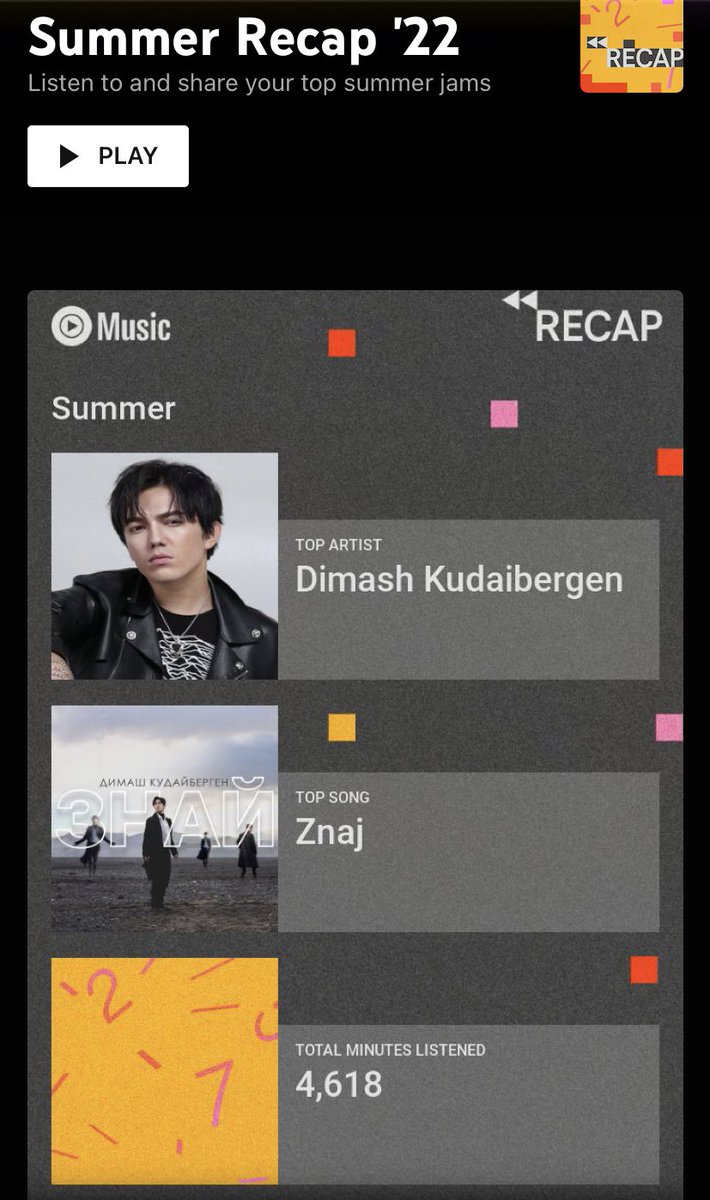 ๐ฝ (@dismashed) on Twitter photo hey did you guys know about the <a href="/youtubemusic/">YouTube Music</a> Summer Recap?? my top artist is forever <a href="/dimash_official/">Dimash Qudaibergen</a> ofc ๐ and Znaj has always been my top song but after #DimashConcertAlmaty with all the new music this could change ๐๐ฅ
#DimashQudaibergen hey did you guys know about the <a href="/youtubemusic/">YouTube Music</a> Summer Recap?? my top artist is forever <a href="/dimash_official/">Dimash Qudaibergen</a> ofc ๐ and Znaj has always been my top song but after #DimashConcertAlmaty with all the new music this could change ๐๐ฅ
#DimashQudaibergen
