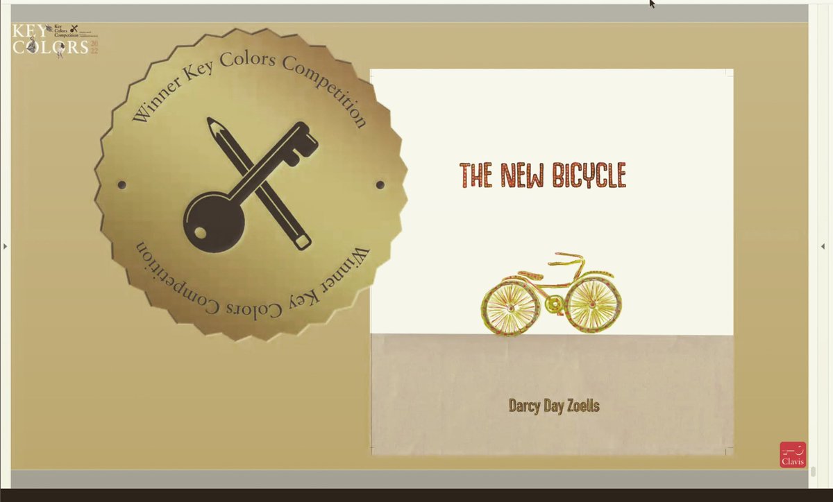 DarcyNotmrdarcy's tweet photo. This happened yesterday! Very excited. Thank you to Clavis Publishing and the jury for selecting The New Bicycle. #clavispublishing #keycolors #picturebook #Illustrators #illustration #bicycle https://t.co/dxiFPRcBT9