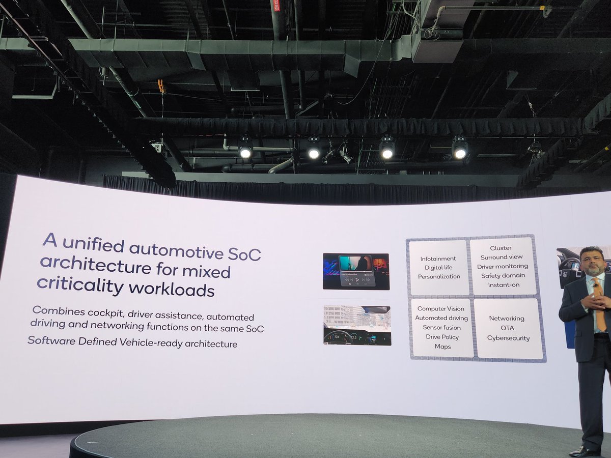 <a href="/CounterPointTR/">Counterpoint Research</a> <a href="/MobilePeter/">Peter Richardson</a> <a href="/mobilekang/">Tom Kang</a> <a href="/Tarunpathak/">Tarun Pathak</a> <a href="/JeffFieldhack/">Jeff Fieldhack</a> <a href="/Parv_S/">Parv sharma</a> <a href="/ethan_qyn/">英楠 Ethan Qi</a> <a href="/GadgetFreak4U/">Ritesh Bendre</a> <a href="/BradyWang10/">Brady Wang</a> <a href="/elementistry/">Akshara Bassi</a> <a href="/Arm/">Arm</a> <a href="/LisaSu/">Lisa Su</a> <a href="/Qualcomm/">Qualcomm</a> <a href="/donnymac/">Don McGuire</a> <a href="/nuvia_inc/">Nuvia Inc.</a> <a href="/PanditSanjeet/">Sanjeet Pandit</a> <a href="/patel_rahul_g/">Rahul Patel</a> <a href="/IgnacioTechie/">Ignacio Contreras #TeamQualcomm</a> @passtubul <a href="/anshikajain41/">Anshika Jain</a> <a href="/qualcomm_in/">Qualcomm India</a> <a href="/WilliamLi_CY/">William Li</a> <a href="/hsinshan888/">Dale Gai</a> <a href="/cristianoamon/">Cristiano R. Amon</a> <a href="/Snapdragon/">Snapdragon</a> <a href="/Snapdragon_IN/">Snapdragon India</a> <a href="/Snapdragon_DE/">Snapdragon DE</a> <a href="/Veoneer/">Veoneer</a> <a href="/nakulduggal/">Nakul Duggal</a> <a href="/Inquisitiveme17/">Mohit Sharma</a> <a href="/AyushBh08280682/">Ayush Bhardwaj</a> <a href="/volvocars/">Volvo Cars</a> <a href="/Honda/">Honda</a> <a href="/ArriverSW/">Arriver</a> <a href="/here/">HERE Technologies</a> <a href="/TomTom/">TomTom</a> <a href="/QNX_News/">QNX News</a> <a href="/Samsung/">Samsung Electronics</a> <a href="/MoumenBadawi/">Moumen (Moe) Badawi</a> <a href="/faddy0015/">Fahad</a> <a href="/AkashPalkhiwala/">Akash Palkhiwala</a> <a href="/nvidia/">NVIDIA</a> <a href="/Qualcomm/">Qualcomm</a> announces world's first automotive Super SoC to power a centralized auto architectures powering - Cockpit, ADAS/AD, Networking on the same SoC &amp; more importantly at low power.

#QualcommAutoDay $QCOM