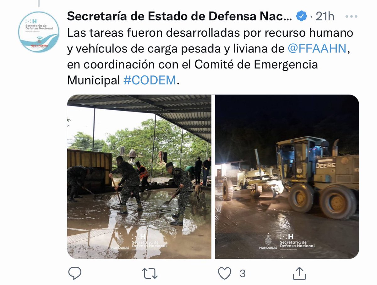 ricsotohn's tweet image. Tareas de evacuación y Remoción de escombros fueron realizadas en siguatepeque el día de ayer. #SecretaríaDeDefensa @FFAAHN