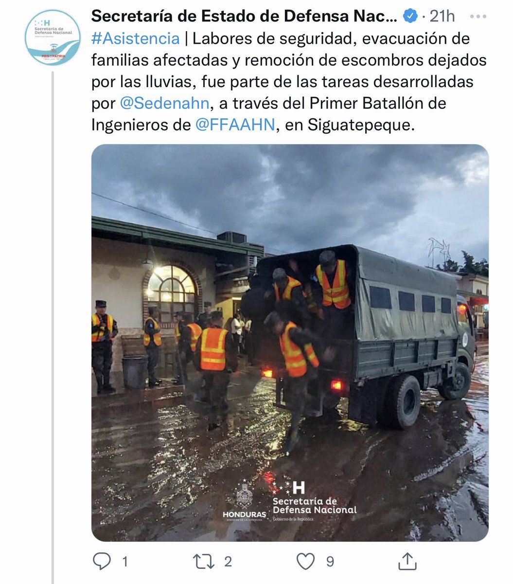 ricsotohn's tweet image. Tareas de evacuación y Remoción de escombros fueron realizadas en siguatepeque el día de ayer. #SecretaríaDeDefensa @FFAAHN