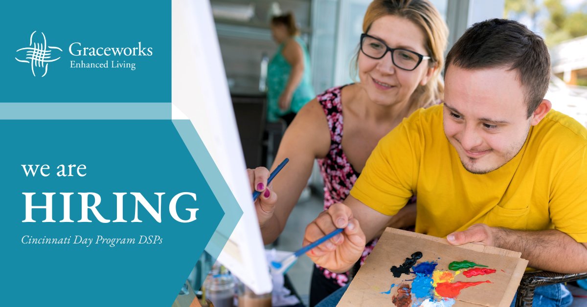 #NowHiring #CincyJobs
#DirectSupportProfessional ($1,000 Retention Bonus)

Full-time DSPs host an array of activities for residents at our Cincinnati Day Program
7am-3pm Mon-Fri, lunch is included each day
No weekends or holidays

APPLY TODAY: bit.ly/DSPftC