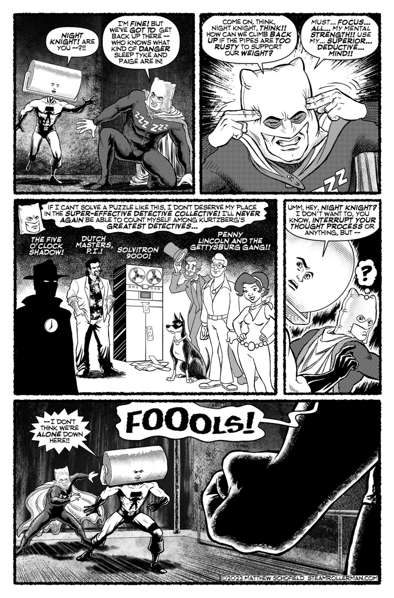 Mr_Schofield's tweet photo. @globalcomix I think my favorite page is always the most recent one I've completed! This one's up there now - https://t.co/JZVYtl1nQW #steamrollerman https://t.co/JSarrlsmrC