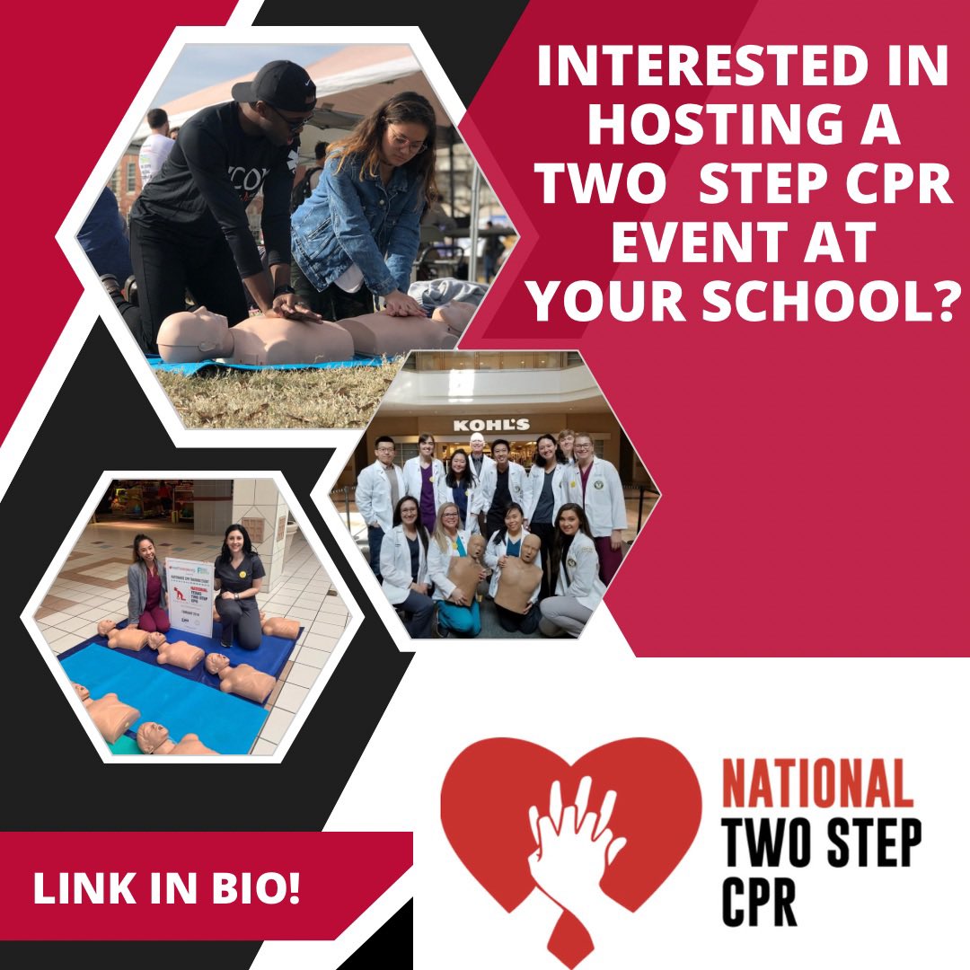 twostepcpr's tweet photo. Interested in hosting a National Two Step CPR event at your school?

Please fill out a form! If you have any questions about Two Step CPR, please reach out to twostepcpr@gmail.com, and you can also learn more about the initiative at https://t.co/YxrhJo32oW https://t.co/kOMiCfHMd7