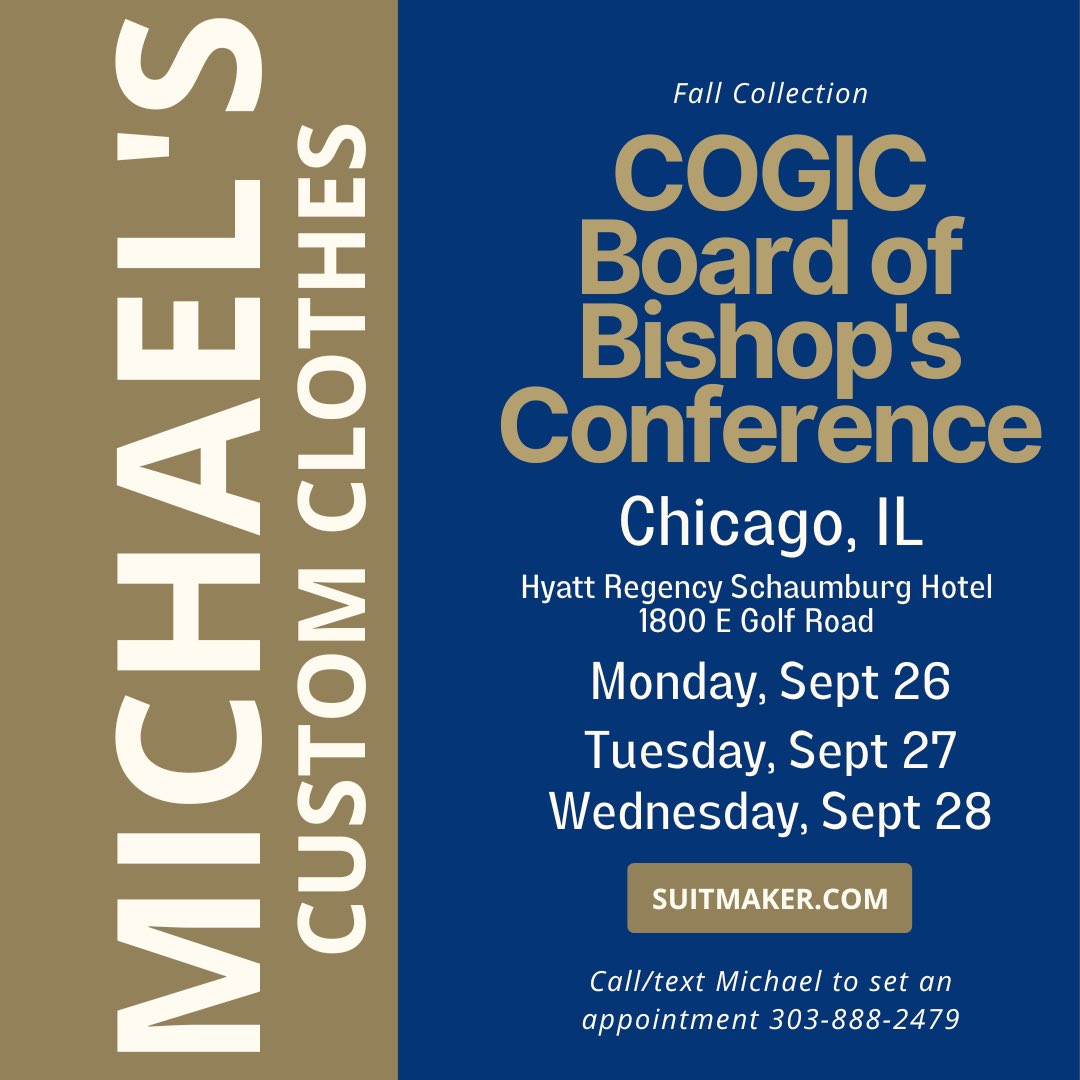 SuitmakerSahi's tweet photo. See you next week #Chicago #MichaelSahi #Customtailor #Customsuits #Customshirts #Fallsale #COGIC #Boardofbishops https://t.co/jaEgfHYDF0