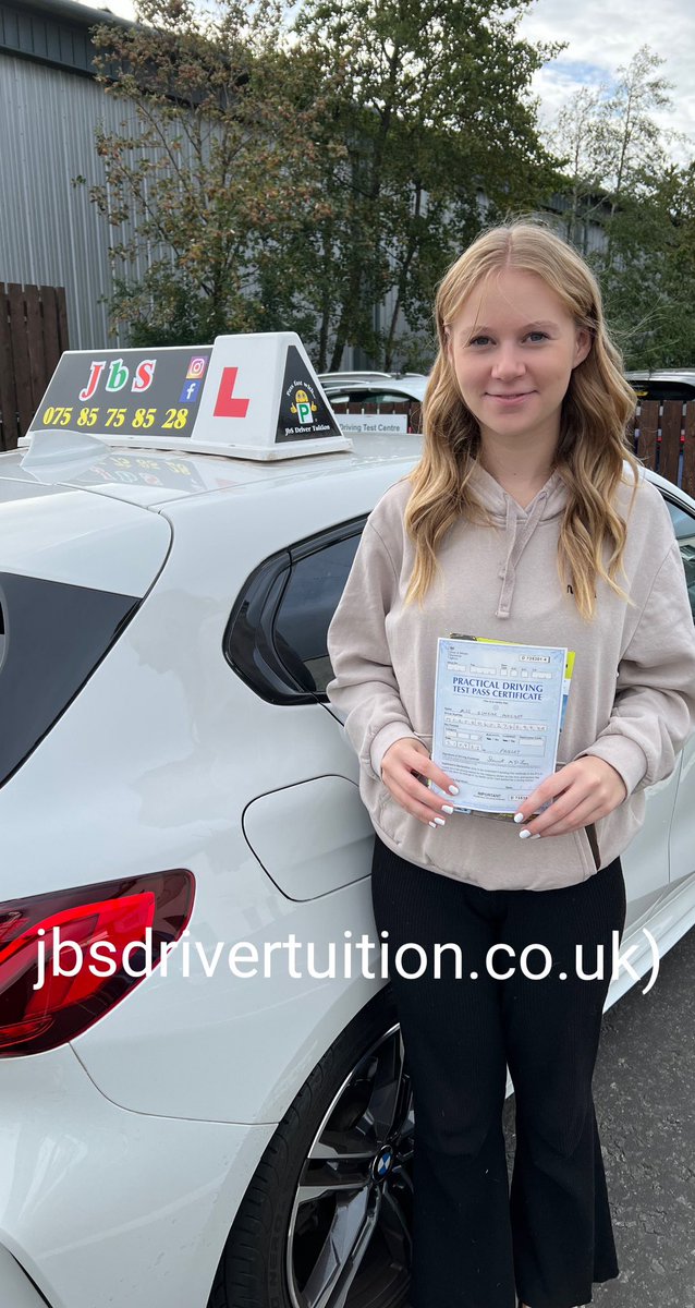 drivejbs's tweet photo. Another FIRST ATTEMPT PASS 💥🎉 Eimear McGee (Houston) PASSED at the 1st Attempt on 21st Sept ‘22’ with.. JbS Driver Tuition ! (T~ 07734 11 00 73) WhatsApp ~ 075 85 75 85 28.               🏁🚗💨💨💨💥 #drive #drivingschool #drivingtest #pass #fast #jbs #renfrewshire 💥🎉 https://t.co/tD4UZ2obVR