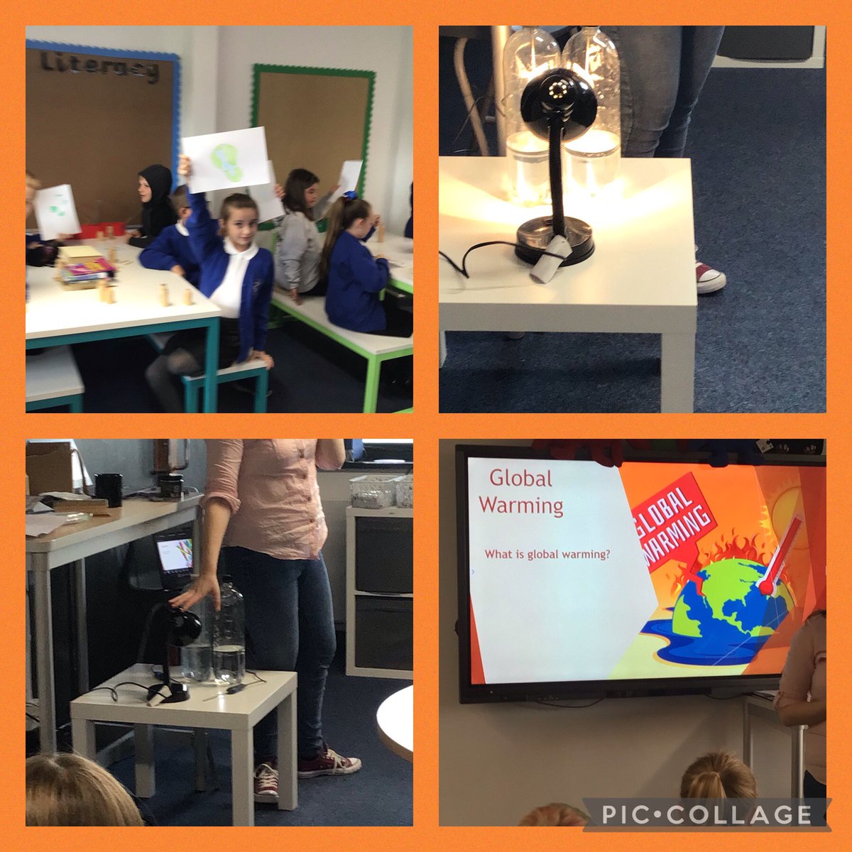 DPSEdwards's tweet photo. Another great week in Dosbarth Richard Parks! We have been learning about Global warming and how we can create a sustainable future. Thanks Bethan! 
@DPS_Owen @DeightonPrimary @BethanCopner.
#ethicalinformedcitizens https://t.co/n6s0BTfoVK