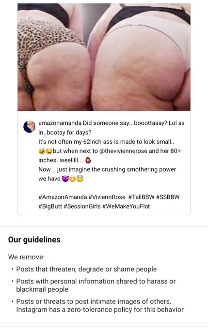 LoL. That time...when IG removed  post saying it was "bullying and degrading" 🤦&zwj;♀️ JUST because I said