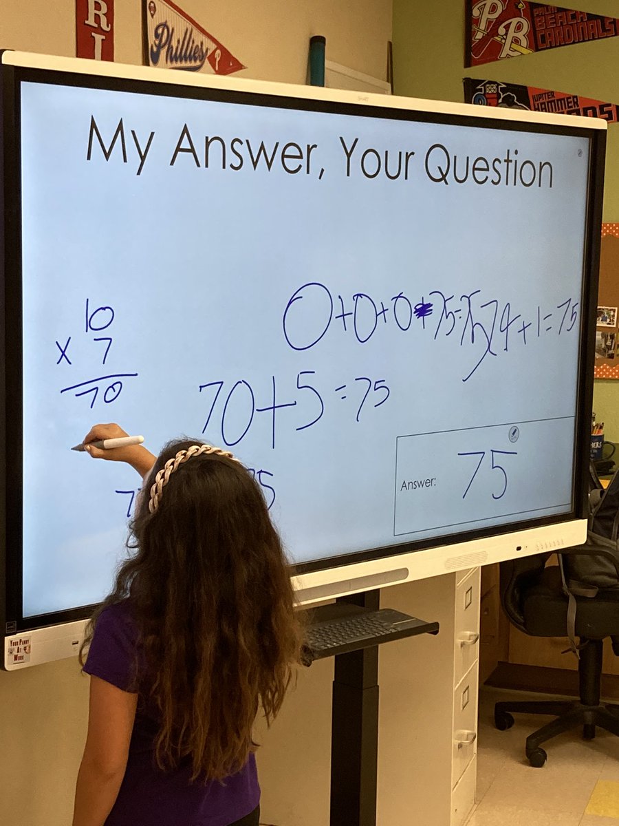 MrBeattyMPE's tweet photo. Currently our favorite dismissal #math activity: my answer, your question. What are some of your favorite quick math activities you like to maximize learning for a few minutes? https://t.co/lEuJXFT4o6