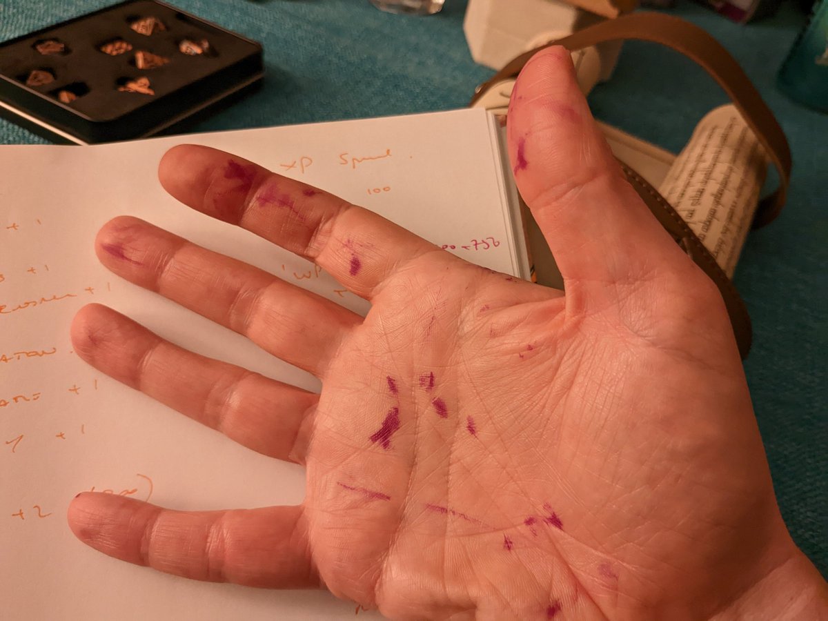 espressogeoff's tweet photo. TTRPG night and I've gone full @erikaishii ink goblin. https://t.co/EzCkdDWcjm