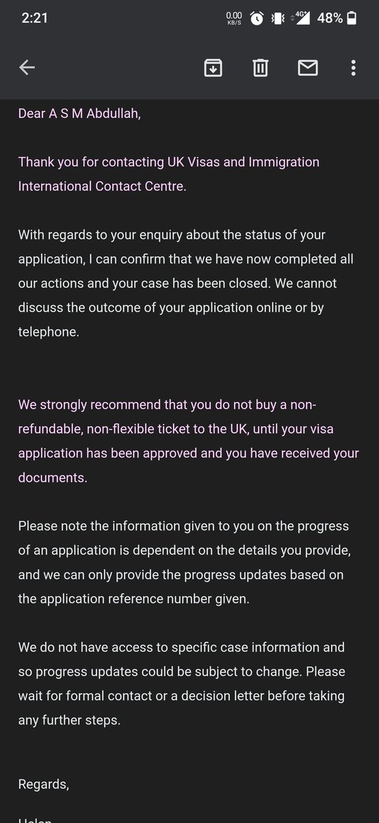 ASMAbdullah123's tweet photo. I have got this type of email and ukvi call response what does that mean ? 
did anybody got this type of email in UKVI paid email response?
@VFSGlobal  @vfsglobalcare  #UKVI #UKVISADELAY https://t.co/ygmq7R4sLd